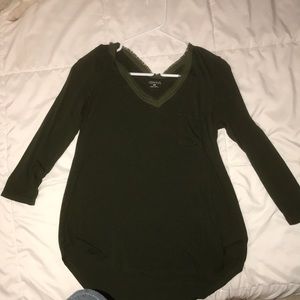 olive green quarter sleeve